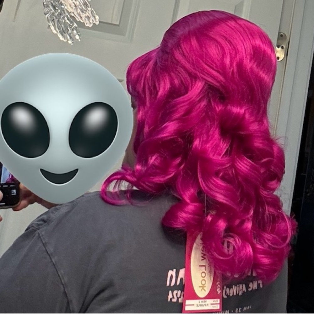 Magenta beehive wig Halloween costume drag queen New